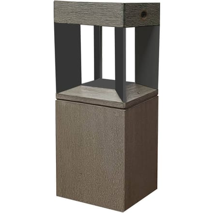 Les Jardins LED solar-sokkellamp Teckalu sensor teak/zwart