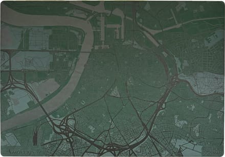 Place Maps Placemat Skyline Gent - Drie Torens - Kunstleer - Champagne - 1 Stuk