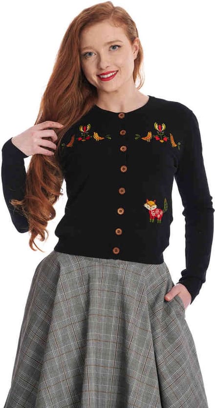 Banned - Scandi Fox Cardigan - M - Zwart
