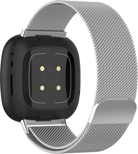 Milanees bandje - geschikt voor Fitbit Versa 3, Versa 4 / Sense - M/L - zilver