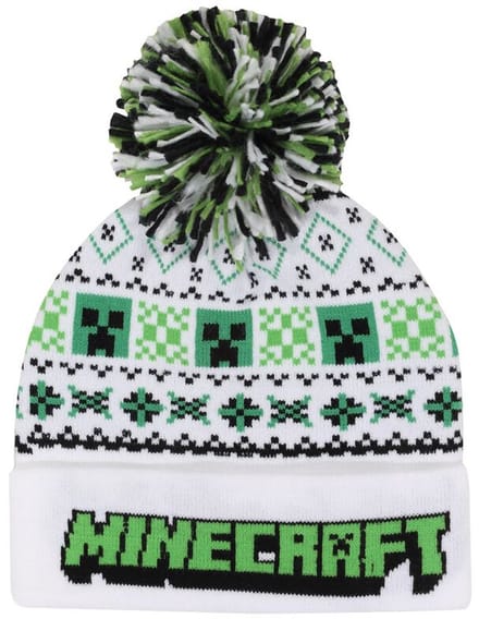 Minecraft Ski Pom Unisex Beanie - zwart/groen/wit - Standard