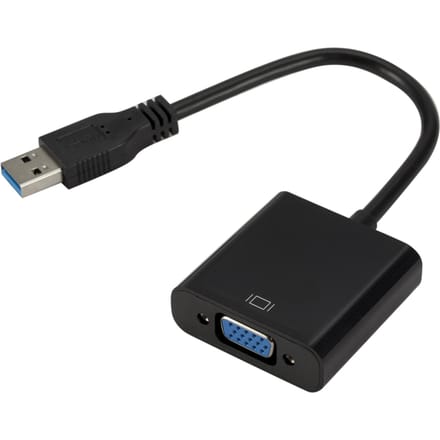 Adaptateur USB3.0 vers VGA, carte vidéo externe, convertisseur VGA pour PC de bureau et portable vers moniteur noir
