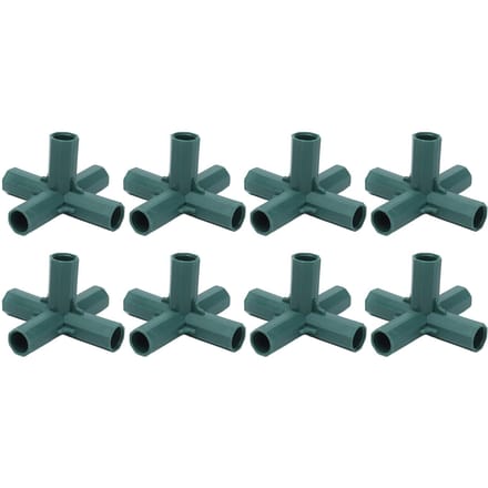 8 STUKS Plantensteun Koppeling 5-weg Tuinstek Koppeling Plastic Plantensteun Connector voor Kas gray