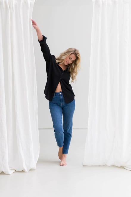 BASE LEVEL Anneli Bottoms - Mid Blue - maat W40 / L28
