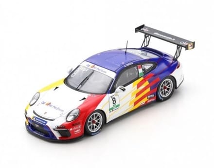 Spark Nationaal Model Porsche 911 GT3 CUP 2021 Porsche Carrera Cup Italiaanse Kampioen 1/43 #8 A.Cerqui blue