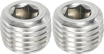 Pijp Pluggen - Draad Socket - Leidingen Afdichten - Interne Zeskant - 1/4 Inch - Zilver