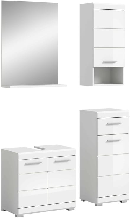 Scout badkamercombinatie wit hoogglans MDF TZ wit NB - 34x112x191cm