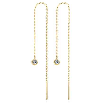 Goudkleurige Dames Ketting Oorbellen met Zirkonia