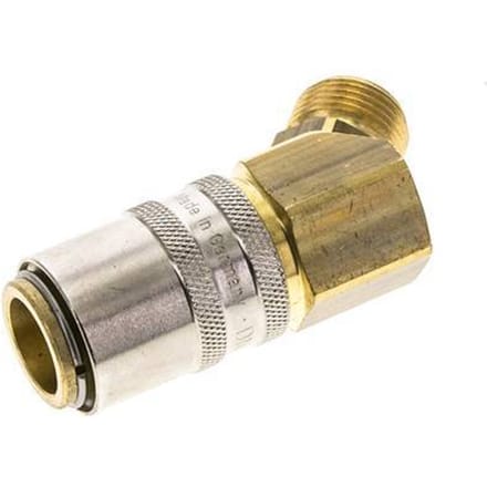 Messing DN 9 Tempereerkoppeling Snelkoppeling G 3/8 inch Buitendraad 45-deg