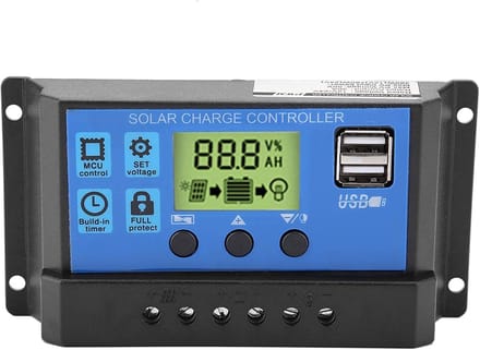 Solar Laadregelaar - Zonnepaneel Controller - Energiebeheer - LCD Display - 30A - Zwart