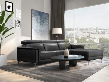 Lund-ChaiseLongue - 1 Elektrische Relax - Grijs PU