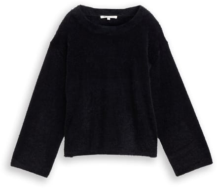 Tom Tailor Denim - Gebreide trui van vezelgaren - Maat M - deep black