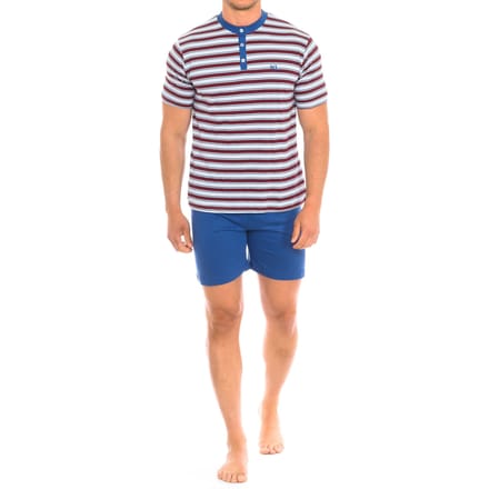 Herenpyjama met korte mouwen en ronde hals KL30000