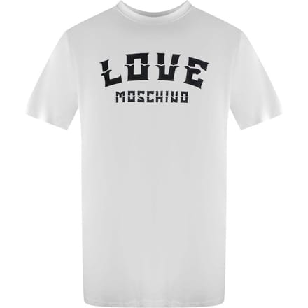 Love Moschino Heren Vet Logo T-Shirt (Wit)