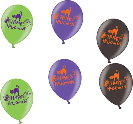 6 Happy Halloween ballonnen - Feestdecoratievoorwerp