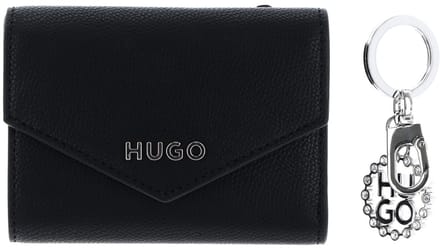 HUGO Portemonnee Sleutelhanger Gift Set Chris Wallet / Key Holder Black Zwart