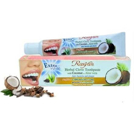 Rasyan - Extra White Herbal Clove Toothpaste with Coconut & Aloe Vera Travel 30g