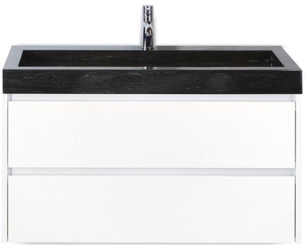 Dante Badmeubelset 100 cm - Wit Hoogglans - Wastafel Hardsteen Wit Lucca