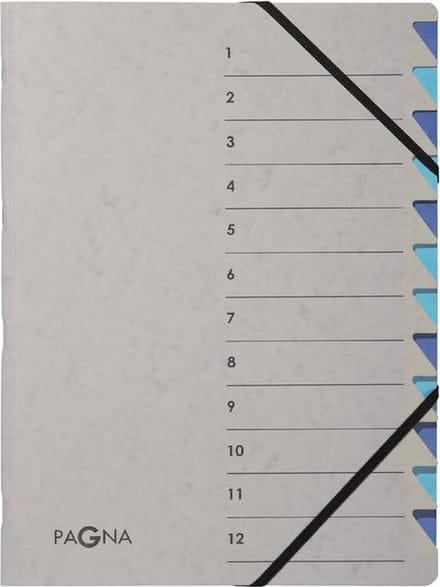 Sorteermap pagna easy a4 12 tabs lbl/bl | 5 stuks