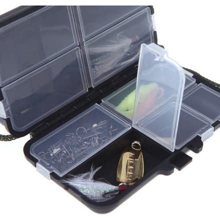 Vistuigbox Spinner Bait Minnow Popper 9 Compartimenten zwart