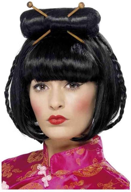 Smiffys Pruik Oriental Lady Zwart