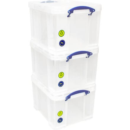 Opbergbox Really Useful 35 liter pak 3 dozen 480x390x310mm transparant wit