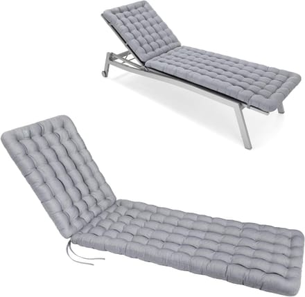 Ligstoelkussen - Tuinkussen - Comfortabel liggen - Orthopedisch ontwerp - 200x60 cm - Lichtgrijs