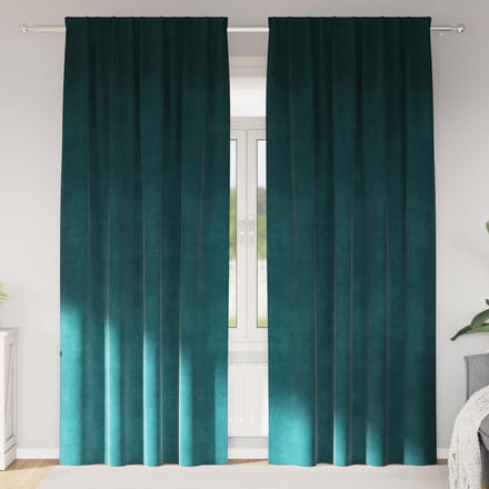 vidaXL - Gordijnen - 2 - st - Donkergroen - 140 - x - 260 - cm - fluweel