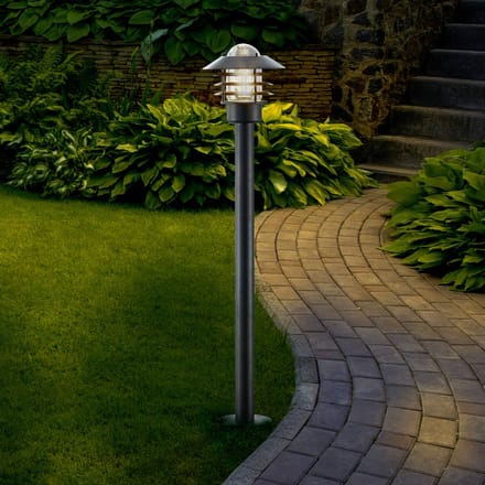 Lindby - Padverlichting, zuillampen - 1licht - Ijzer, glas - H: 100 cm - E27 - zwart