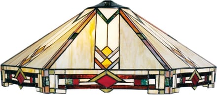 Lumilamp Lampenkap Tiffany Ø 58x23 cm Beige Rood Glas