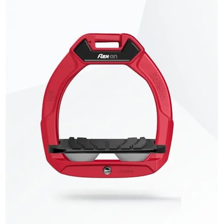 Veiligheidsstijgbeugels paardrijden Hellend Grip Rood/Zwart/Grijs kind Flex-On Safe-On