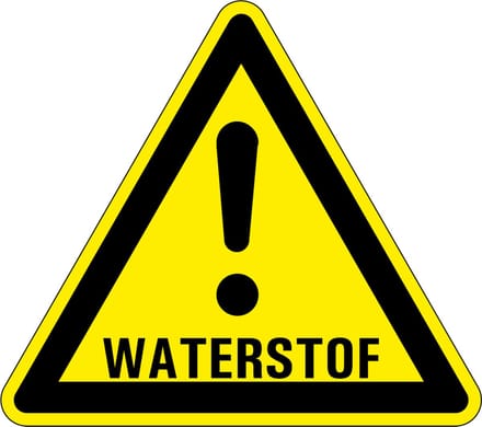 Waarschuwingssticker waterstof 100 mm