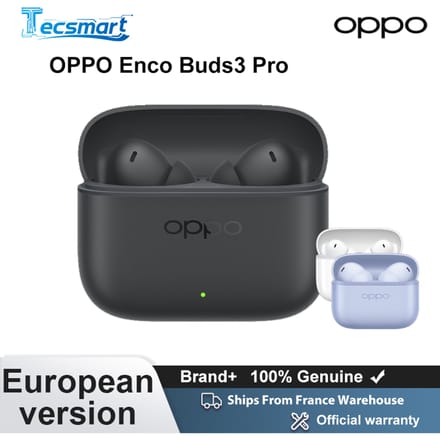 Wereldwijde versie OPPO Enco Buds3 Pro True Wireless-oortelefoon, batterijduur van 54 uur, dynamische driver van 12,4 mm, BT 5.4, IP55 Graphite Grey