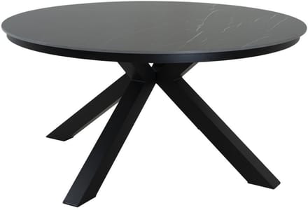 Portoro Eettafel 158 cm - Zwart-Grijs Gemarmerd Sintered Stone Blad - Moderne Diner Tafel