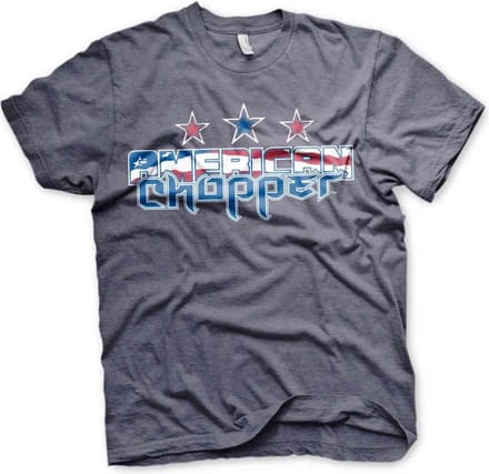American Chopper Heren Tshirt -M- Flag Logo Blauw