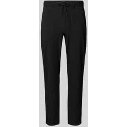 tapered fit stoffen broek met tunnelkoord