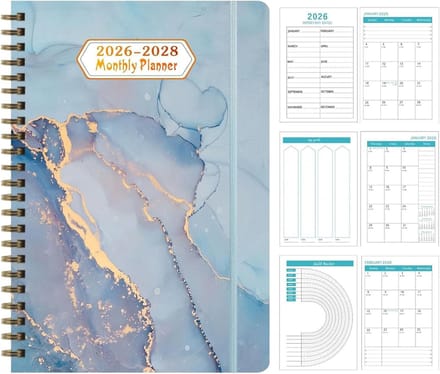 Maandplanner 2026-2028 - Agenda Notitieboek - Planning Beheer - Drie Jaar Overzicht - 21x15x2cm