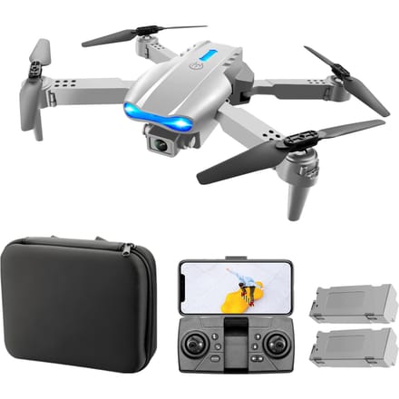 Drone RC avec caméra 4K RC Quadcopter avec fonction d'évitement d'obstacles trajectoire geste de vol single camera-2 battery gris