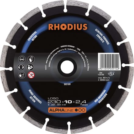 Diamantschijf - 230*10 - Rhodius - 1 stuks - Diamantschijven