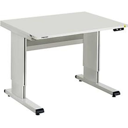 Treston werktafel serie WB, met handslinger, in hoogte verstelbaar, 1500 mm