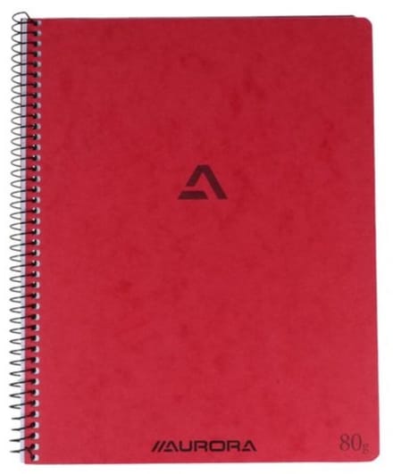 Aurora Spiraal Schrift - Notitieblok - A4 - Gelinieerd - Rood