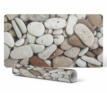 Duurzame antislip bureauonderlegger met strandstenenmotief, 100x50 cm