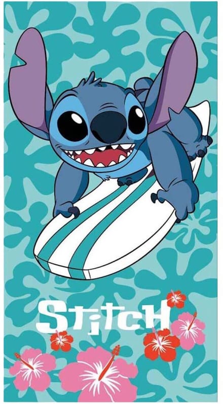 Disney Lilo en Stitch Surfing badhanddoek, strandhanddoek 70x140cm (Snel Drogend)