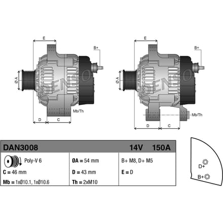 Driefasige generator DENSO DAN3008