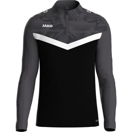 Jako Iconic Ziptop Heren - Zwart / Antraciet | Maat: M