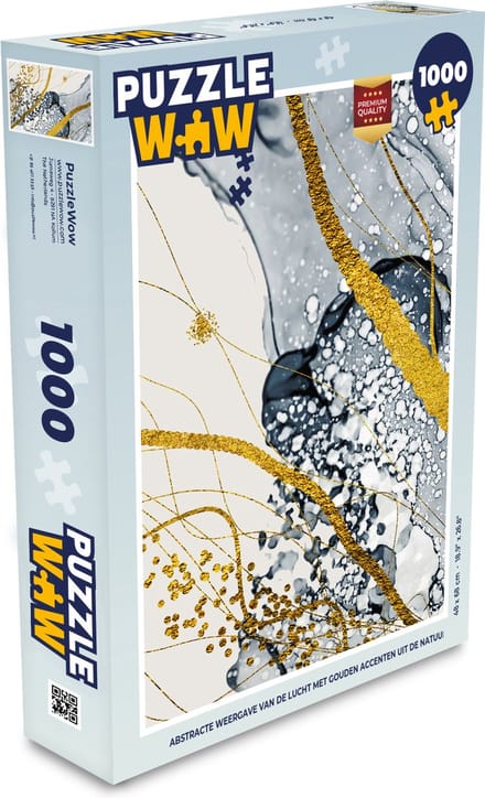 Puzzel Abstract - Goud - Natuur - Kunst - Legpuzzel - Puzzel 1000 stukjes volwassenen