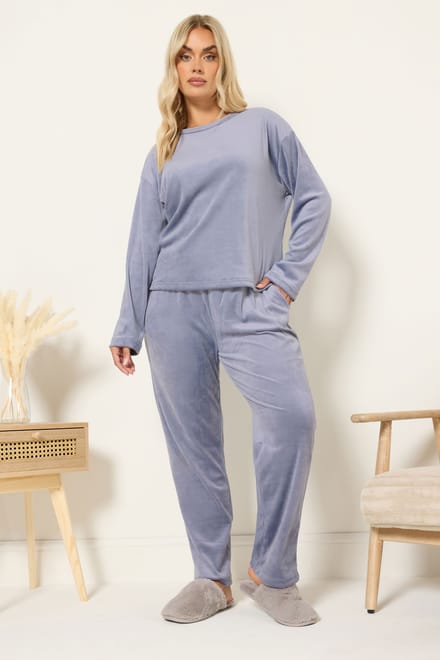 Yours Blue Super Luxe Pyjamaset Size 42-44