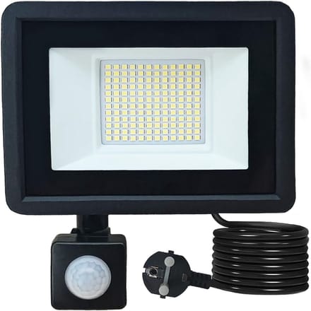 Krachtige LED Buitenlamp met Bewegingssensor en Stopcontact - Waterdicht IP66