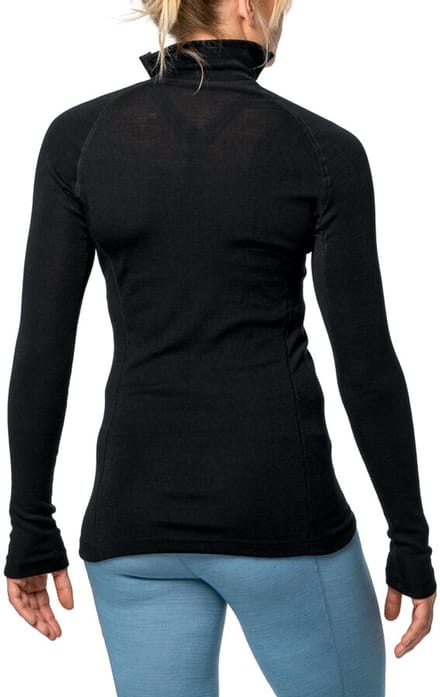 Woolpower Merino Base Layer Zip Turtleneck LITE - Black