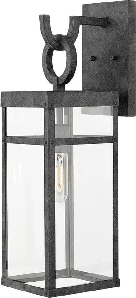 Hinkley LED Wand Buitenlamp Porter | 1X E27 Max 60W | IP44 | Dimbaar | Aged Zinc